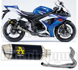 Impianto Di Scarico Completo Non Catalizzato E Con Omologazione Suono Thunder Alluminio Nero Acciaio - Arrow Special Parts Compatibile Con Suzuki Gsx-R 750 Ie (2006-2007)