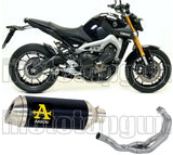 Impianto Di Scarico Completo Non Catalizzato E Con Omologazione Suono Thunder Alluminio Nero Acciaio - Arrow Special Parts Compatibile Con Yamaha Mt-09 (2013-2020)