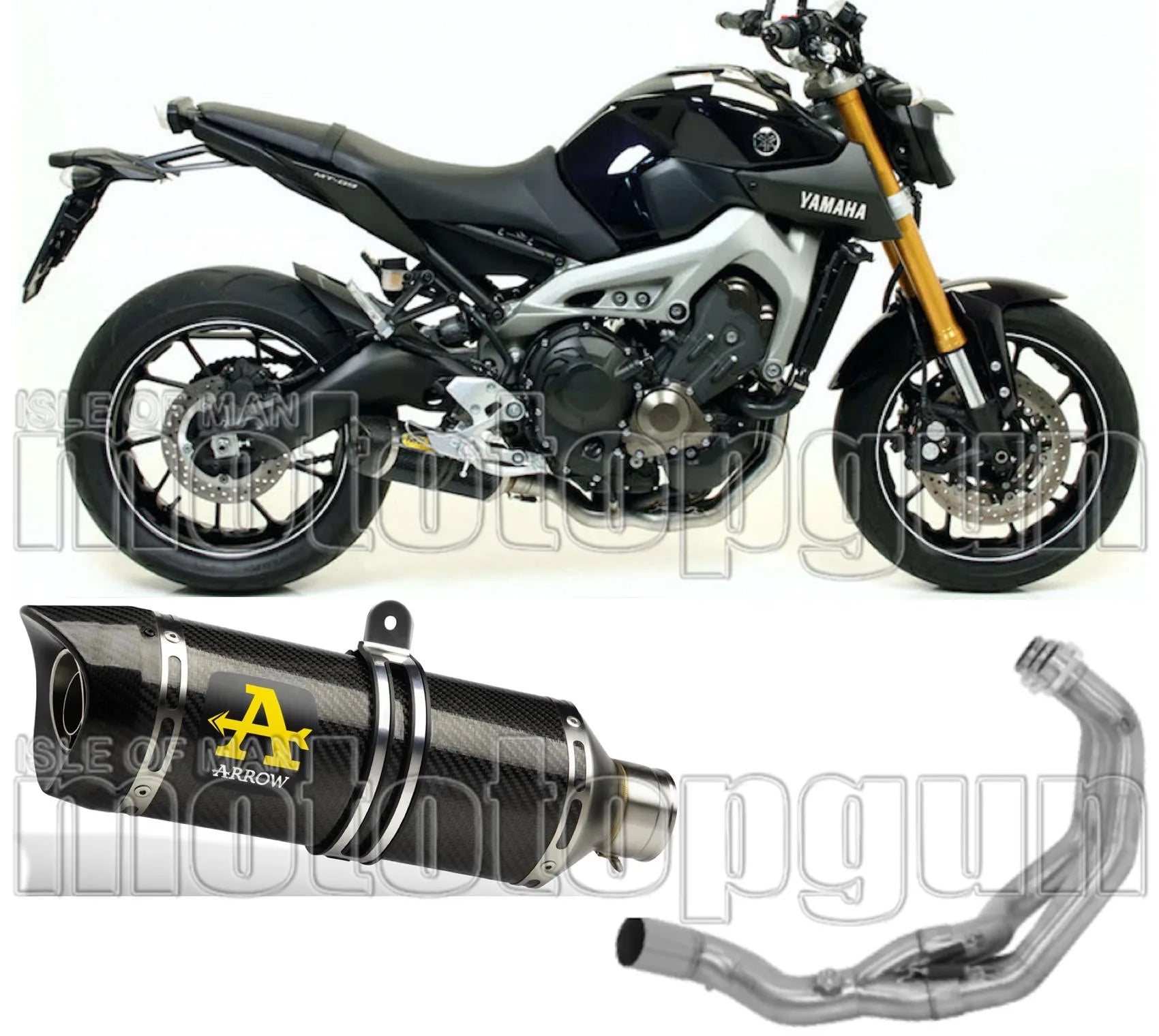 Impianto Di Scarico Completo Non Catalizzato E Con Omologazione Suono Thunder Carbonio Carbonio - Arrow Special Parts Compatibile Con Yamaha Mt-09 (2013-2020)