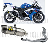 Impianto Di Scarico Completo Non Catalizzato E Con Omologazione Suono Thunder Alluminio Carbonio - Arrow Special Parts Compatibile Con Suzuki Gsx-R 750 Ie (2008-2010)