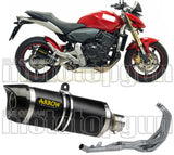 Impianto Di Scarico Completo Non Catalizzato E Con Omologazione Suono Thunder Alluminio Nero Carbonio - Arrow Special Parts Compatibile Con Honda Cbr 600 F (2011-2013)