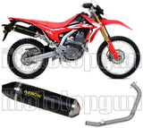 Impianto Di Scarico Completo Non Catalizzato E Con Omologazione Suono Thunder Alluminio Nero Carbonio - Arrow Special Parts Compatibile Con Honda Crf 300 L (2021-2024)