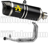 Impianto Di Scarico Completo Non Catalizzato E Con Omologazione Suono Thunder Alluminio Nero Carbonio - Arrow Special Parts Compatibile Con Kawasaki Z 900 (2020-2024)