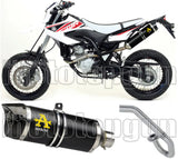 Impianto Di Scarico Completo Non Catalizzato E Con Omologazione Suono Thunder Alluminio Nero Carbonio - Arrow Special Parts Compatibile Con Yamaha Wr 125 R (2009-2016)