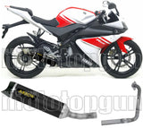 Impianto Di Scarico Completo Non Catalizzato E Con Omologazione Suono Thunder Alluminio Nero Carbonio - Arrow Special Parts Compatibile Con Yamaha Yzf-R 125 (2008-2013)