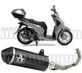 Impianto Di Scarico Completo Non Catalizzato E Con Omologazione Suono Urban Alluminio Nero Acciaio Nero - Arrow Special Parts Compatibile Con Honda Sh 125 I (2017-2019)