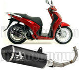 Impianto Di Scarico Completo Non Catalizzato E Con Omologazione Suono Urban Alluminio Nero Acciaio Nero - Arrow Special Parts Compatibile Con Honda Sh 125 I Abs (2012-2016)