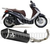 Impianto Di Scarico Completo Non Catalizzato E Con Omologazione Suono Urban Alluminio Nero Acciaio Nero - Arrow Special Parts Compatibile Con Piaggio Medley 125 (2016-2019)
