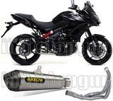 Impianto Di Scarico Completo Non Catalizzato E Con Omologazione Suono X-Kone Nichrom Carbonio - Arrow Special Parts Compatibile Con Kawasaki Versys 650 (2017-2022)