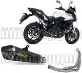 Impianto Di Scarico Completo Non Catalizzato E Con Omologazione Suono X-Kone Nichrom Nero Carbonio - Arrow Special Parts Compatibile Con Kawasaki Versys 650 (2017-2022)