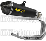 Impianto Di Scarico Completo Non Catalizzato E Con Omologazione Suono X-Kone Nichrom Nero Carbonio - Arrow Special Parts Compatibile Con Kawasaki Z 900 (2017-2019)
