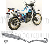 Impianto Di Scarico Completo Non Catalizzato E Con Omologazione Suono Paris Dacar Inox Acciaio - Arrow Special Parts Compatibile Con Suzuki Dr 600 S (1985-1990)