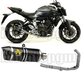 Impianto Di Scarico Completo Non Catalizzato E Con Omologazione Suono Thunder Alluminio Nero Carbonio - Arrow Special Parts Compatibile Con Yamaha Mt-07 (2014-2020)