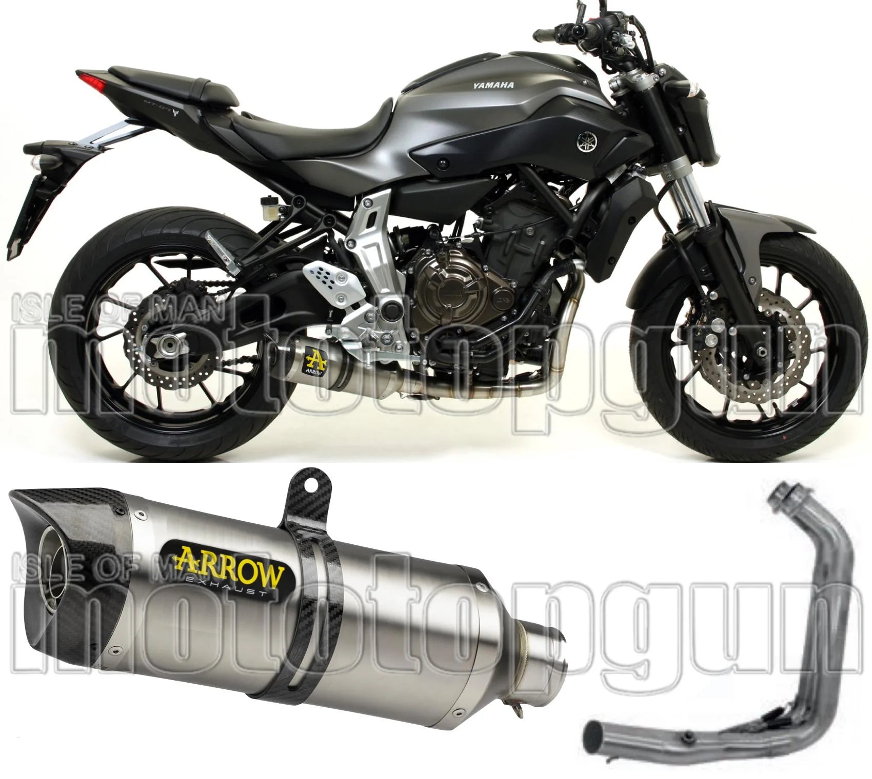 Impianto Di Scarico Completo Non Catalizzato E Con Omologazione Suono Thunder Titanio Carbonio - Arrow Special Parts Compatibile Con Yamaha Tracer 7 (2021-2024)