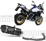 Impianto Di Scarico Completo Non Catalizzato E Con Omologazione Suono Maxi Race-Tech Alluminio Nero Carbonio - Arrow Special Parts Compatibile Con Bmw R 1250 Gs (2019-2024)