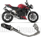 Impianto Di Scarico Completo Catalizzato E Con Omologazione Suono Veloce Alluminio Nero Carbonio - Arrow Special Parts Compatibile Con Triumph Street Triple 765 Rs (2023-2024)
