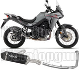 Impianto Di Scarico Completo Non Catalizzato E Con Omologazione Suono Explorer Alluminio Nero Fondello Carby - Arrow Special Parts Compatibile Con Honda Xl 750 Transalp (2023-2024)