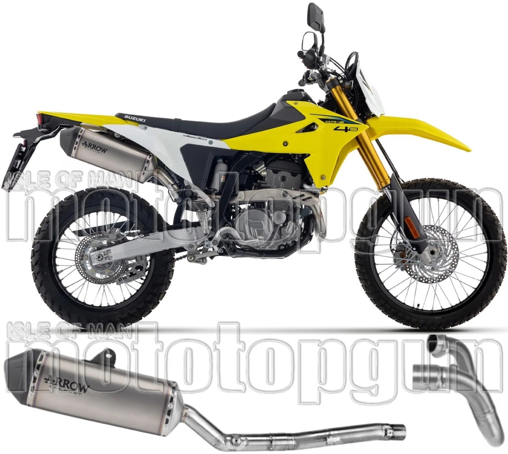Impianto Di Scarico Completo Non Catalizzato E Con Omologazione Suono Explorer Titanio Fondello Carby - Arrow Special Parts Compatibile Con Suzuki Dr-Z4S (2025-2026)