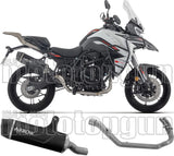 Impianto Di Scarico Completo Non Catalizzato E Con Omologazione Suono Indy Race Alluminio Nero Fondello Carby - Arrow Special Parts Compatibile Con Benelli Trk 702 - X (2025-2026)