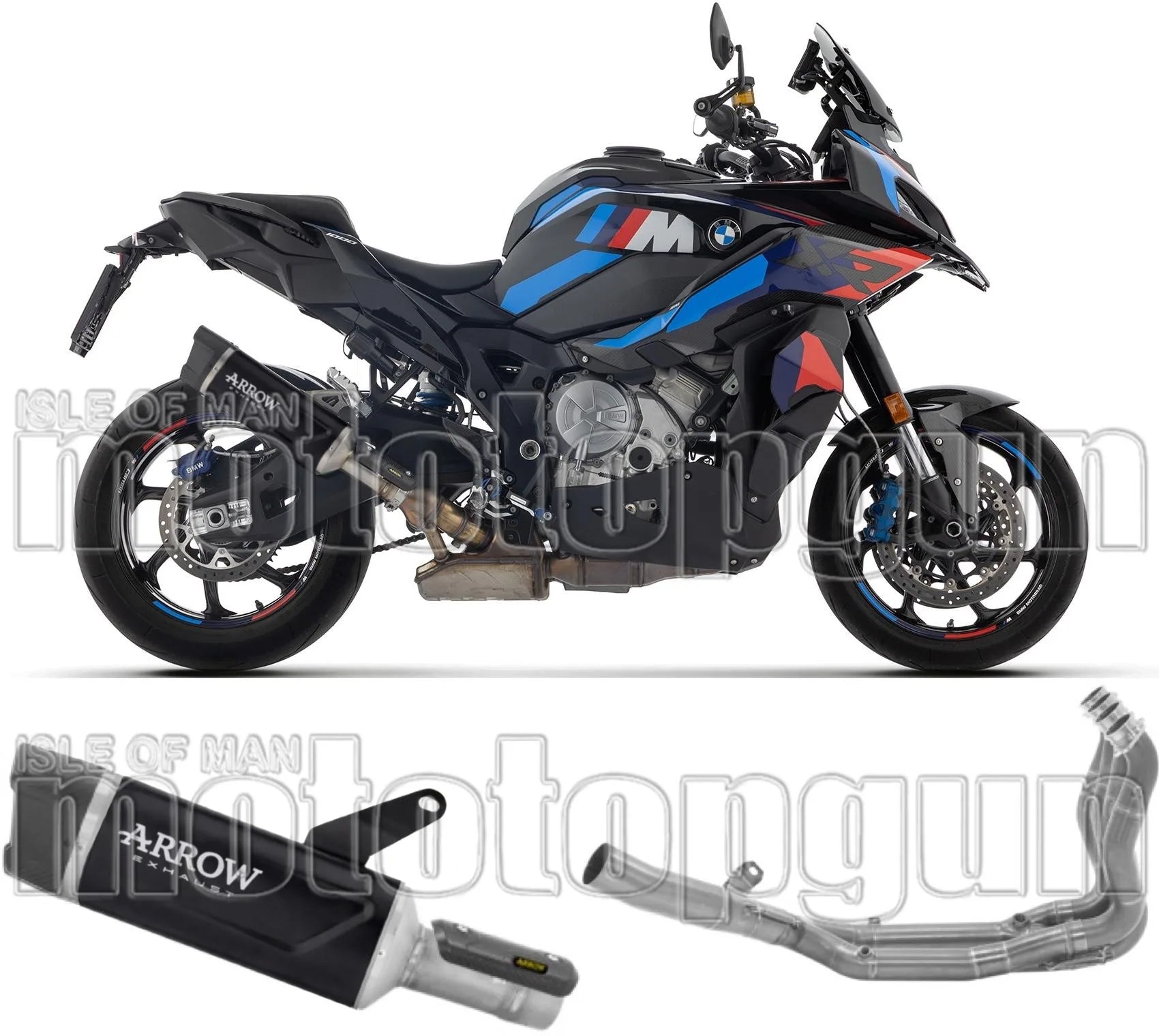 Impianto Di Scarico Completo Non Catalizzato E Con Omologazione Suono Indy-Race Evo Alluminio Nero Fondello Carby - Arrow Special Parts Compatibile Con Bmw M 1000 Xr (2025-2026)