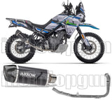 Impianto Di Scarico Completo Non Catalizzato E Con Omologazione Suono Indy-Race Evo Alluminio Nero Carbonio - Arrow Special Parts Compatibile Con Cfmoto 450 Mt (2024)