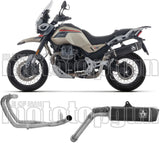 Impianto Di Scarico Completo Non Catalizzato E Con Omologazione Suono Indy-Race Evo Alluminio Nero Fondello Carby - Arrow Special Parts Compatibile Con Moto Guzzi V85 Tt (2025-2026)