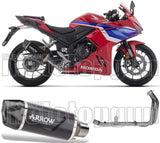 Impianto Di Scarico Completo Non Catalizzato E Con Omologazione Suono Indy-Race Evo Alluminio Nero Carbonio - Arrow Special Parts Compatibile Con Honda Cbr 500 R (2024-2026)