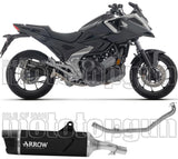 Impianto Di Scarico Completo Non Catalizzato E Con Omologazione Suono Indy-Race Evo Alluminio Nero Fondello Carby - Arrow Special Parts Compatibile Con Honda Nc 750 X (2025-2026)