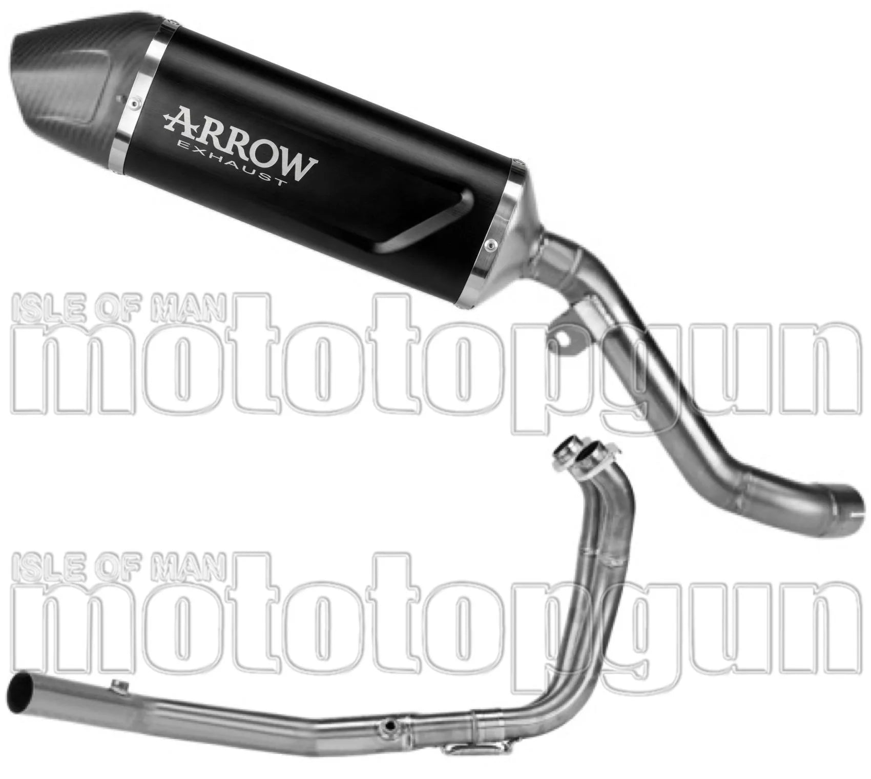 Impianto Di Scarico Completo Non Catalizzato E Senza Omologazione Suono Indy-Race Evo Alluminio Nero Fondello Carby - Arrow Special Parts Compatibile Con Kawasaki Kle 500 (2026)