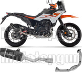 Impianto Di Scarico Completo Non Catalizzato E Con Omologazione Suono Indy-Race Evo Alluminio Nero Fondello Carby - Arrow Special Parts Compatibile Con Ktm 390 Adventure R (2025-2026)