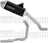 Impianto Di Scarico Completo Non Catalizzato E Con Omologazione Suono Indy Race Evo Alluminio Nero Fondello Inox - Arrow Special Parts Compatibile Con Morbidelli T502X (2026)