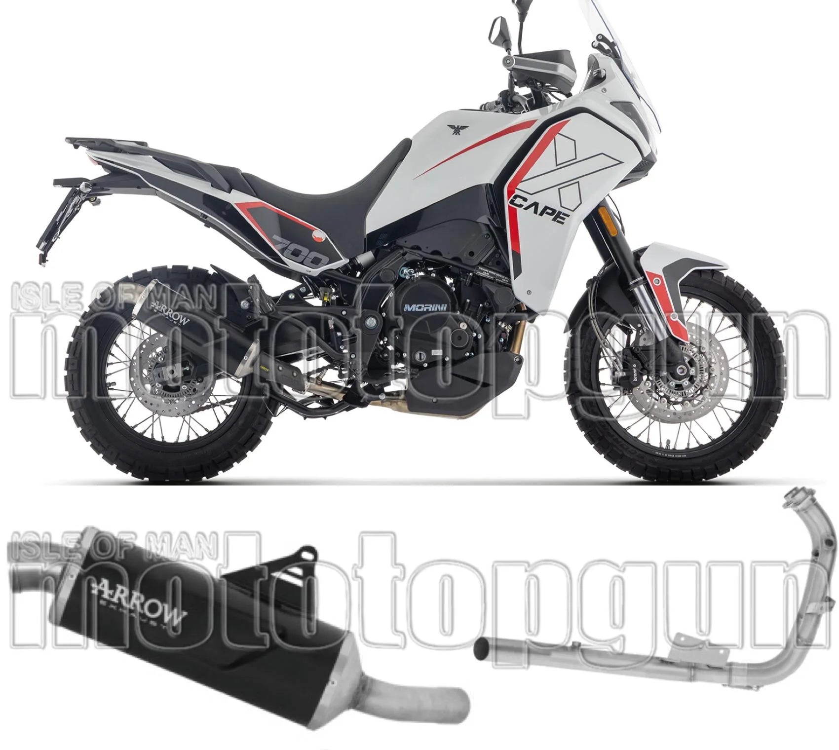 Impianto Di Scarico Completo Non Catalizzato E Con Omologazione Suono Indy-Race Evo Alluminio Fondello Carby - Arrow Special Parts Compatibile Con Moto Morini X-Cape 700 (2025-2026)