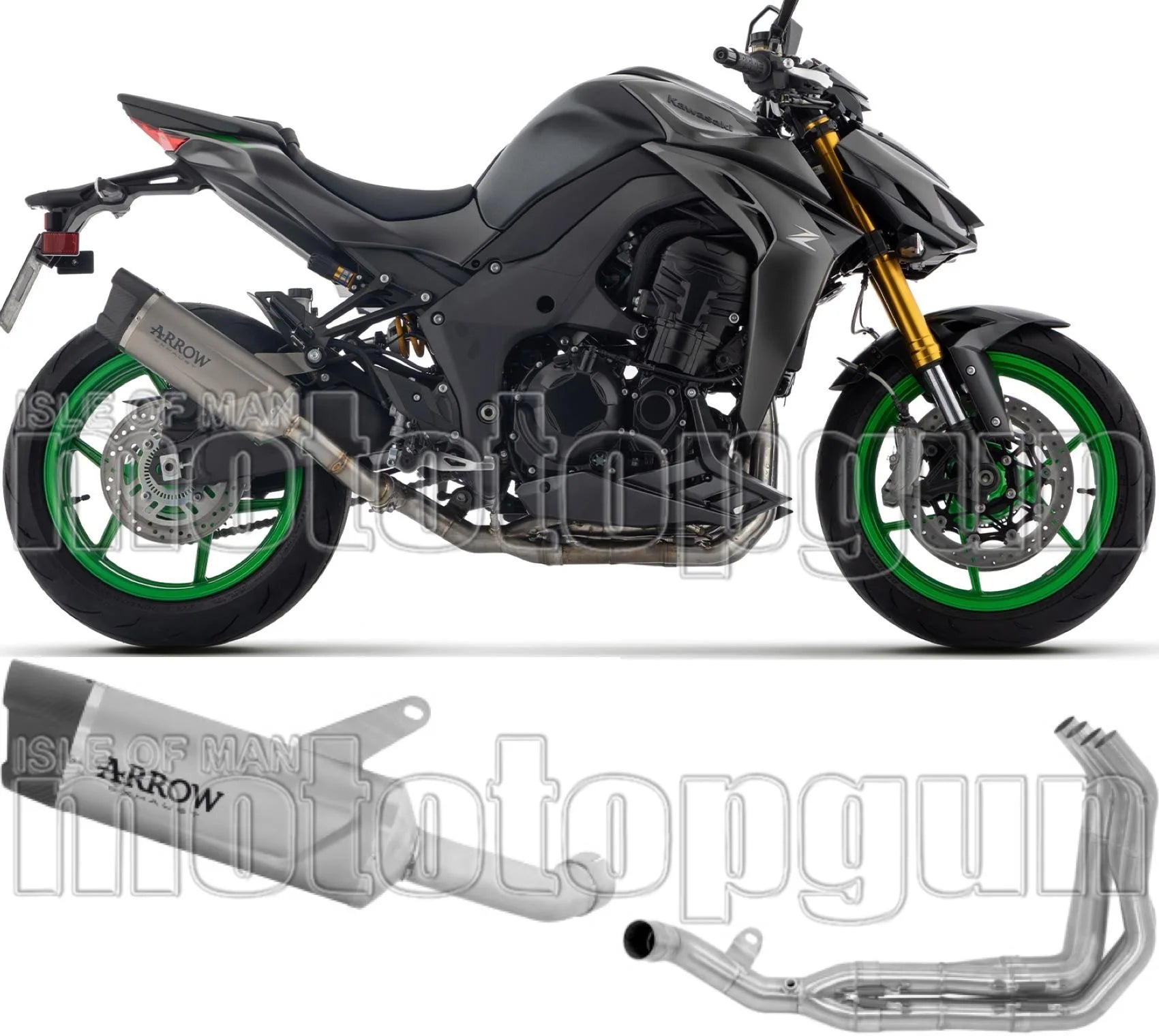 Impianto Di Scarico Completo Non Catalizzato E Con Omologazione Suono Indy-Race Evo Titanio Fondello Carby - Arrow Special Parts Compatibile Con Kawasaki Z 1100 (2025-2026)