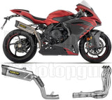 Impianto Di Scarico Completo Non Catalizzato E Con Omologazione Suono Indy-Race Evo Corpo In Titanio E Coppa In Carbonio - Arrow Special Parts Compatibile Con Mv Agusta F3 800 (2022-2026)