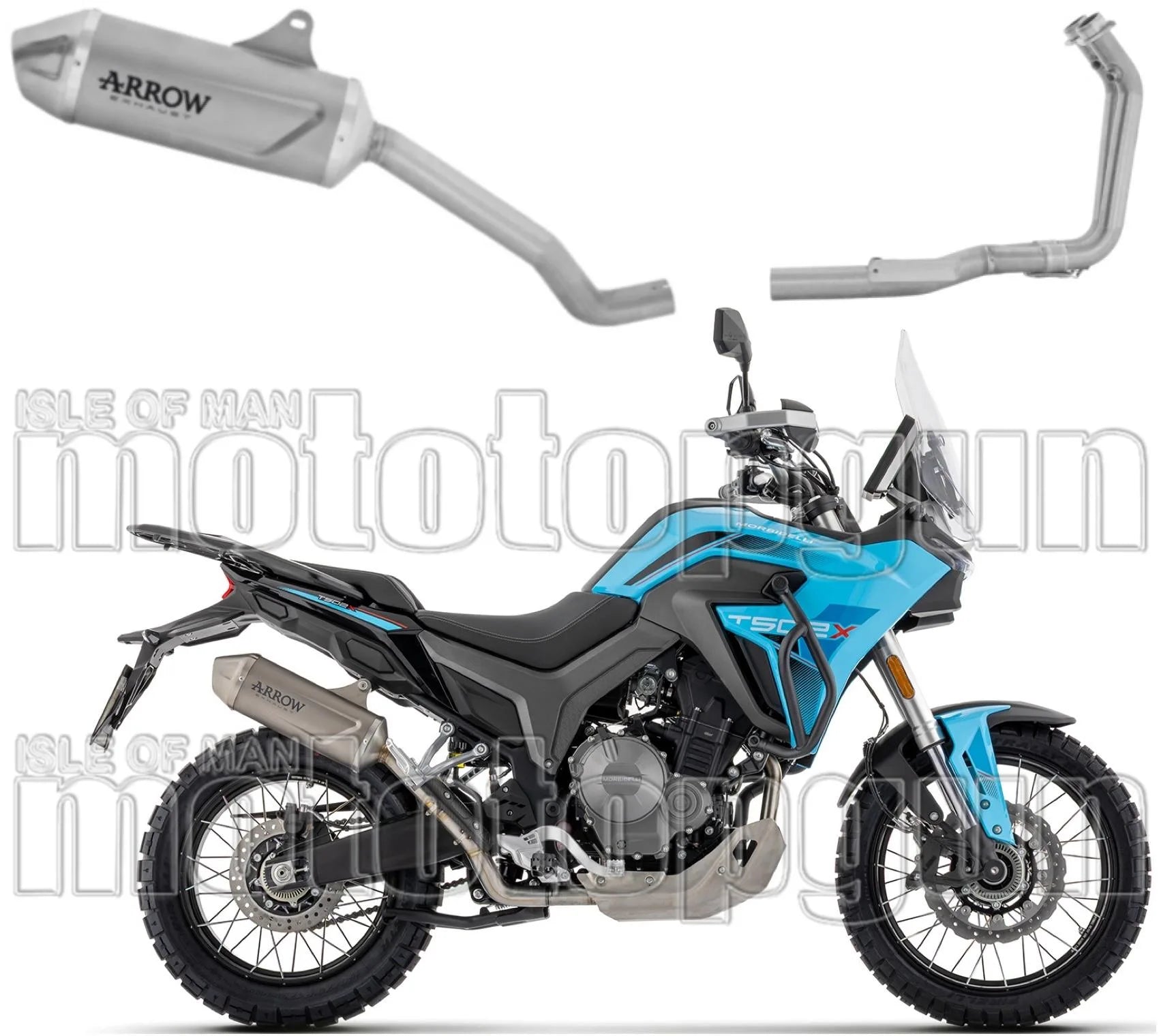 Impianto Di Scarico Completo Non Catalizzato E Con Omologazione Suono Indy Race Evo Titanio Fondello Inox - Arrow Special Parts Compatibile Con Morbidelli T502X (2026)
