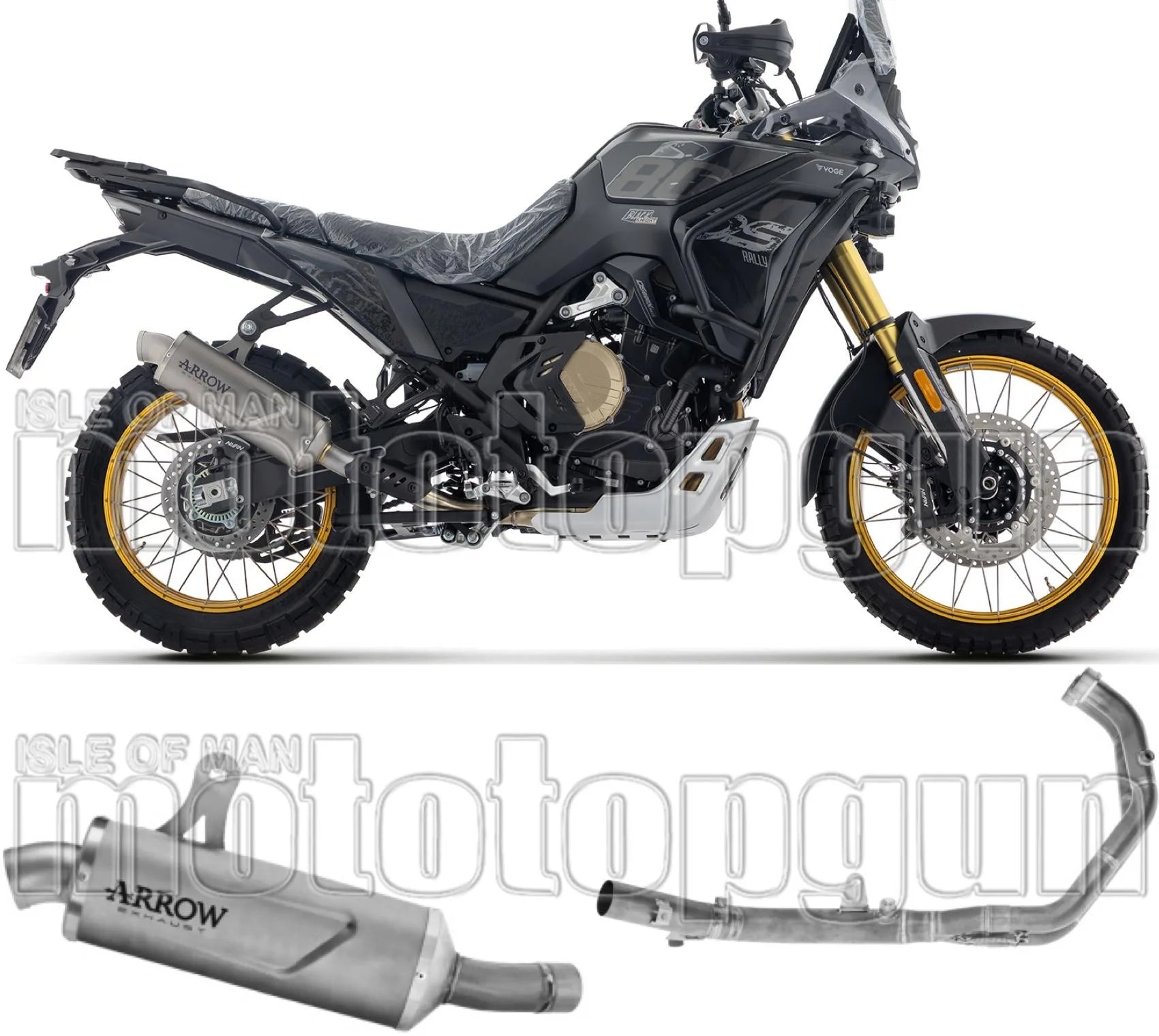 Impianto Di Scarico Completo Non Catalizzato E Con Omologazione Suono Indy-Race Evo Alluminio Nero Fondello Carby - Arrow Special Parts Compatibile Con Voge Valico 800 Dsx Rally (2025-2026)