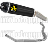 Impianto Di Scarico Completo Non Catalizzato E Con Omologazione Suono Indy-Race Alluminio Nero Carbonio - Arrow Special Parts Compatibile Con Kawasaki Ninja 400 (2023)