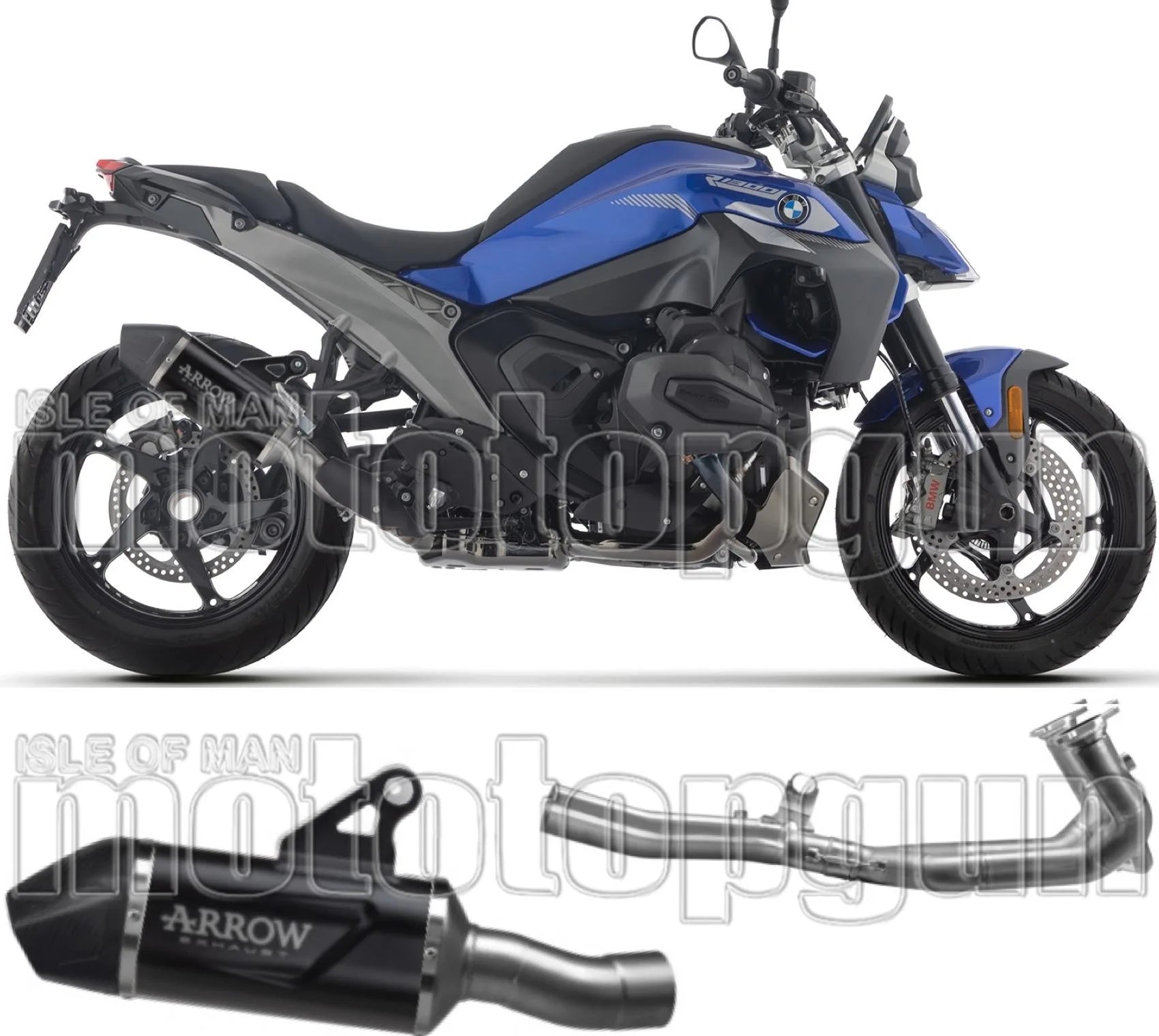 Impianto Di Scarico Completo Non Catalizzato E Con Omologazione Suono Indy-Race Evo Alluminio Nero Fondello Carby - Arrow Special Parts Compatibile Con Bmw R 1300 (2025-2026)