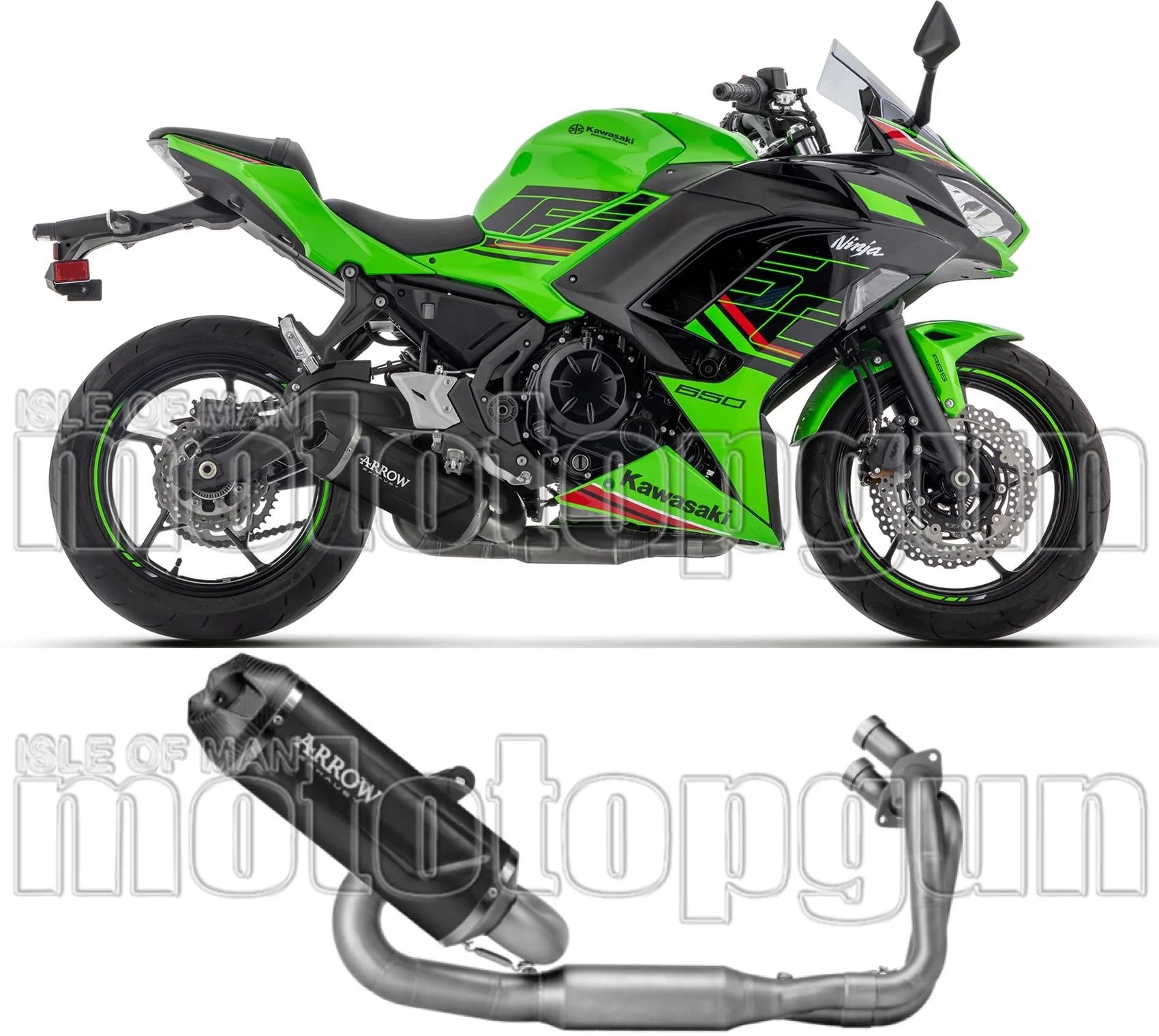 Impianto Di Scarico Completo Catalizzato E Con Omologazione Suono Indy-Race Evo Alluminio Nero Fondello Carby - Arrow Special Parts Compatibile Con Kawasaki Ninja 650 35Kw (2024-2026)