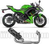 Impianto Di Scarico Completo Catalizzato E Con Omologazione Suono Indy-Race Evo Alluminio Nero Fondello Carby - Arrow Special Parts Compatibile Con Kawasaki Z 650 35Kw (2024-2026)
