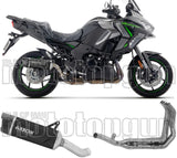 Impianto Di Scarico Completo Non Catalizzato E Con Omologazione Suono Indy-Race Evo Alluminio Nero Fondello Carby - Arrow Special Parts Compatibile Con Kawasaki Versys 1100 (2025-2026)