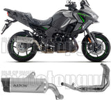 Impianto Di Scarico Completo Non Catalizzato E Con Omologazione Suono Indy-Race Evo Titanio Fondello Carby - Arrow Special Parts Compatibile Con Kawasaki Versys 1100 (2025-2026)