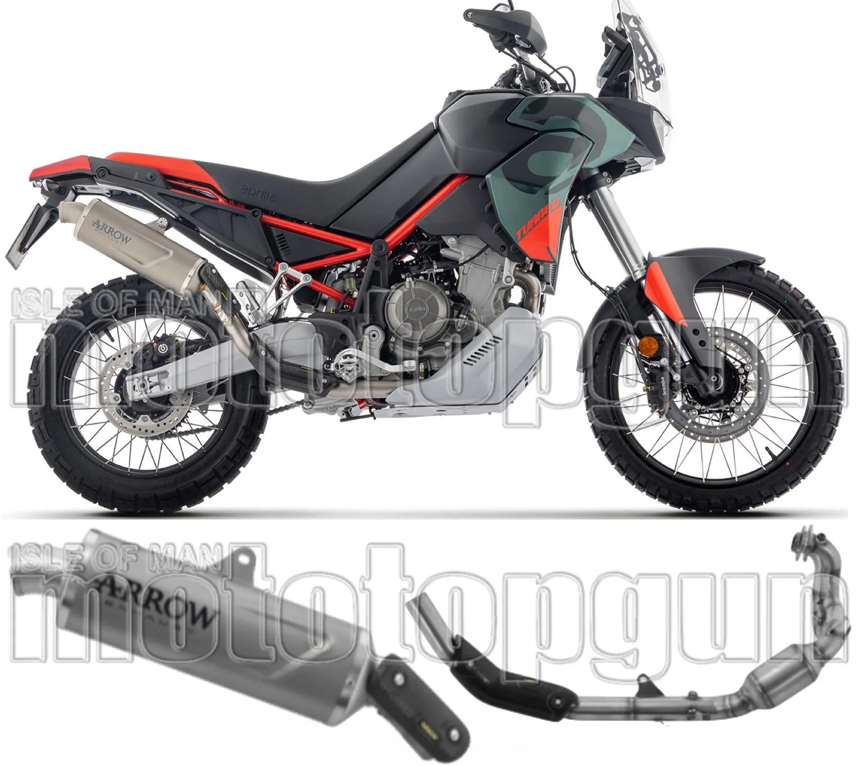 Impianto Di Scarico Completo Non Catalizzato E Con Omologazione Suono Indy-Race Evo Titanio Fondello Carby - Arrow Special Parts Compatibile Con Aprilia Tuareg 660 (2025-2026)