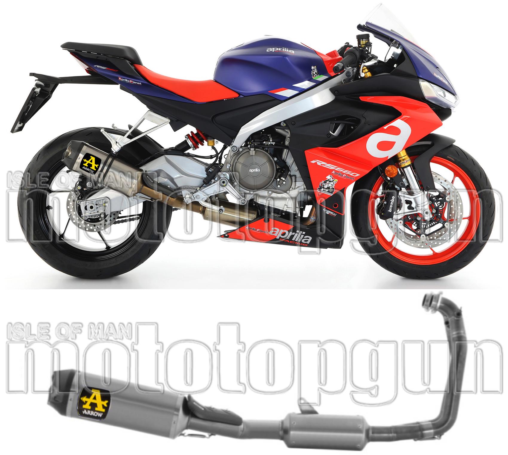 Complete Non-Catalytic Exhaust System With Sound Certification Indy-Race Titanium Carbon - Arrow Special Parts Compatible With Aprilia Rs 660 (2020-2024)