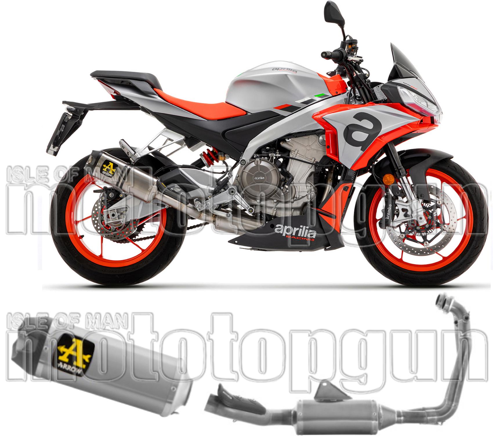 Complete Catalytic Exhaust System With Sound Certification Indy-Race Titanium Carbon - Arrow Special Parts Compatible With Aprilia Tuono 660 (2021-2024)