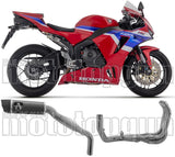 Impianto Di Scarico Completo Non Catalizzato E Con Omologazione Suono Indy-Race Alluminio Nero Carbonio - Arrow Special Parts Compatibile Con Honda Cbr 600 Rr (2024-2026)