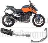 Impianto Di Scarico Completo Non Catalizzato E Con Omologazione Suono Indy-Race Alluminio Nero Carbonio - Arrow Special Parts Compatibile Con Ktm 125 Duke (2024-2026)