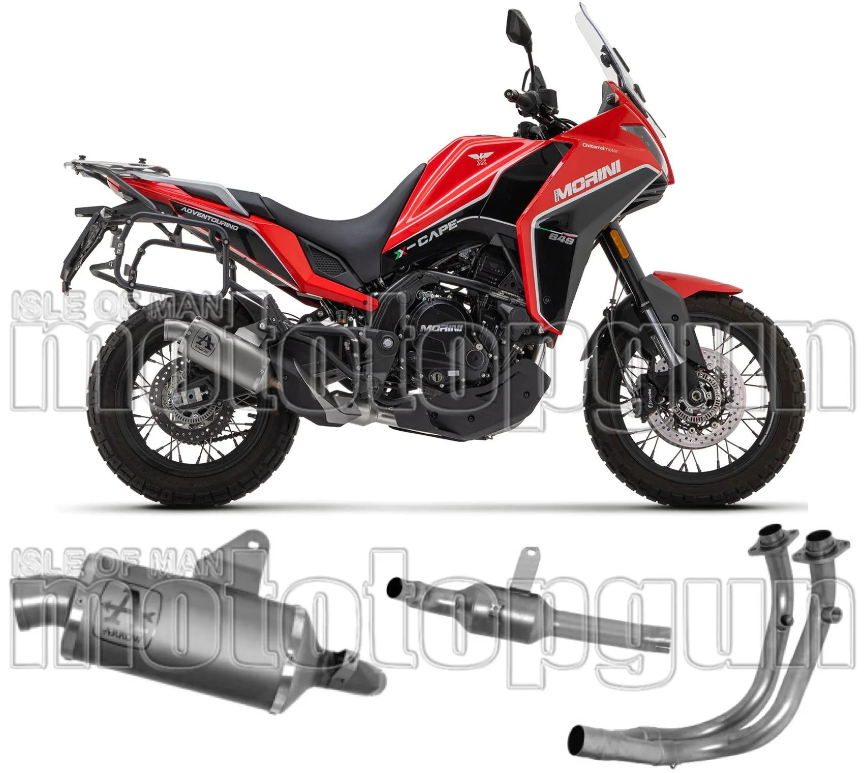 Impianto Di Scarico Completo Non Catalizzato E Con Omologazione Suono Indy-Race Alluminio Acciaio - Arrow Special Parts Compatibile Con Moto Morini X-Cape 650 (2022-2025)