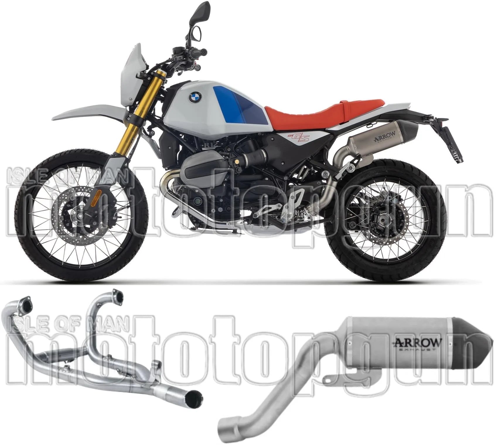 Impianto Di Scarico Completo Non Catalizzato E Con Omologazione Suono Indy-Race Titanio Fondello Carby - Arrow Special Parts Compatibile Con Bmw R12 G - S (2025-2026)
