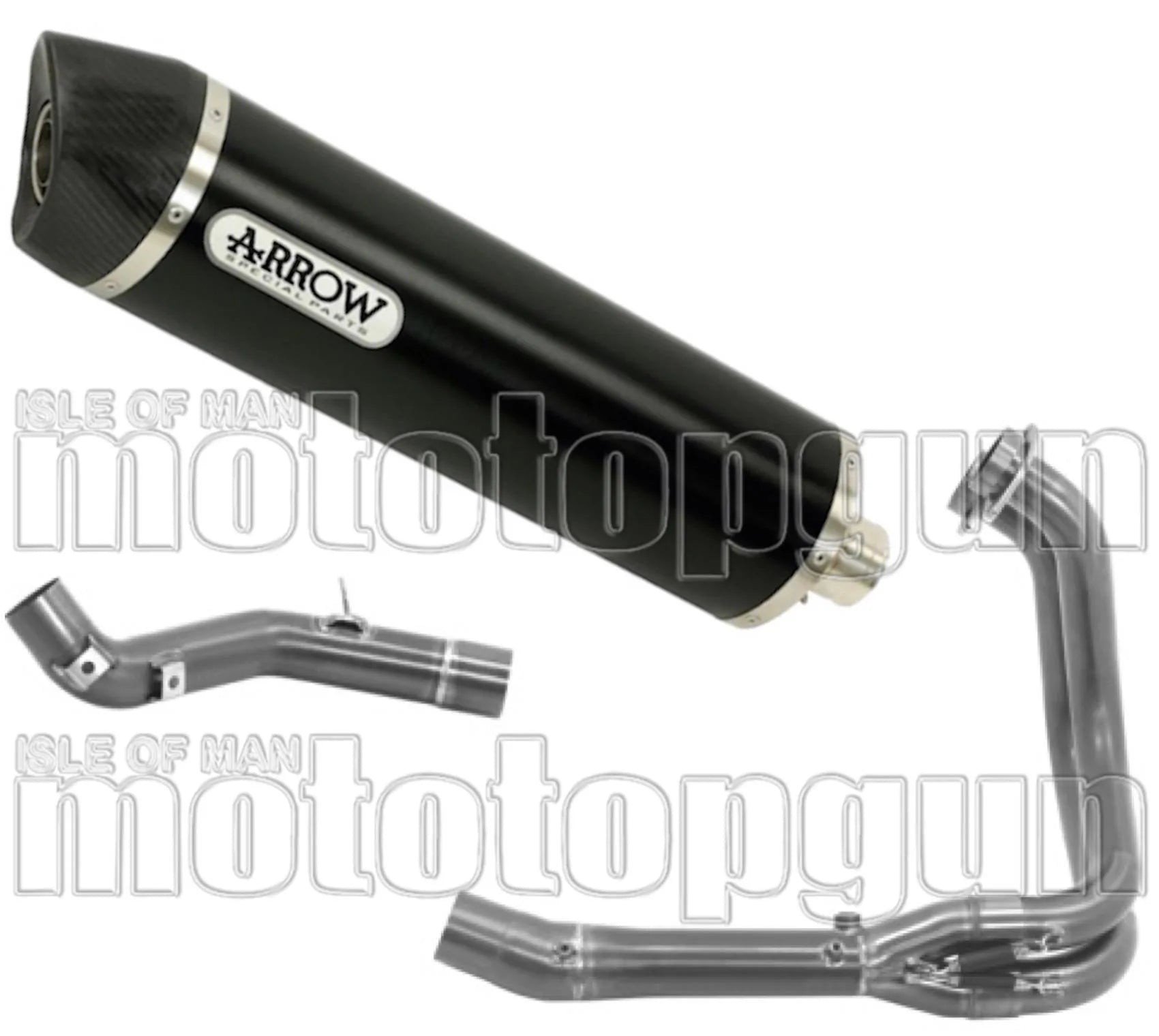 Impianto Di Scarico Completo Non Catalizzato E Con Omologazione Suono Maxi Race-Tech Alluminio Nero Carbonio - Arrow Special Parts Compatibile Con Bmw F 750 Gs (2021-2024)